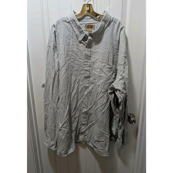 NEW! Foundry Supply Mens Gray 5XLT Button Down Shirt Classic Casual Workwear - Picture 1 of 8